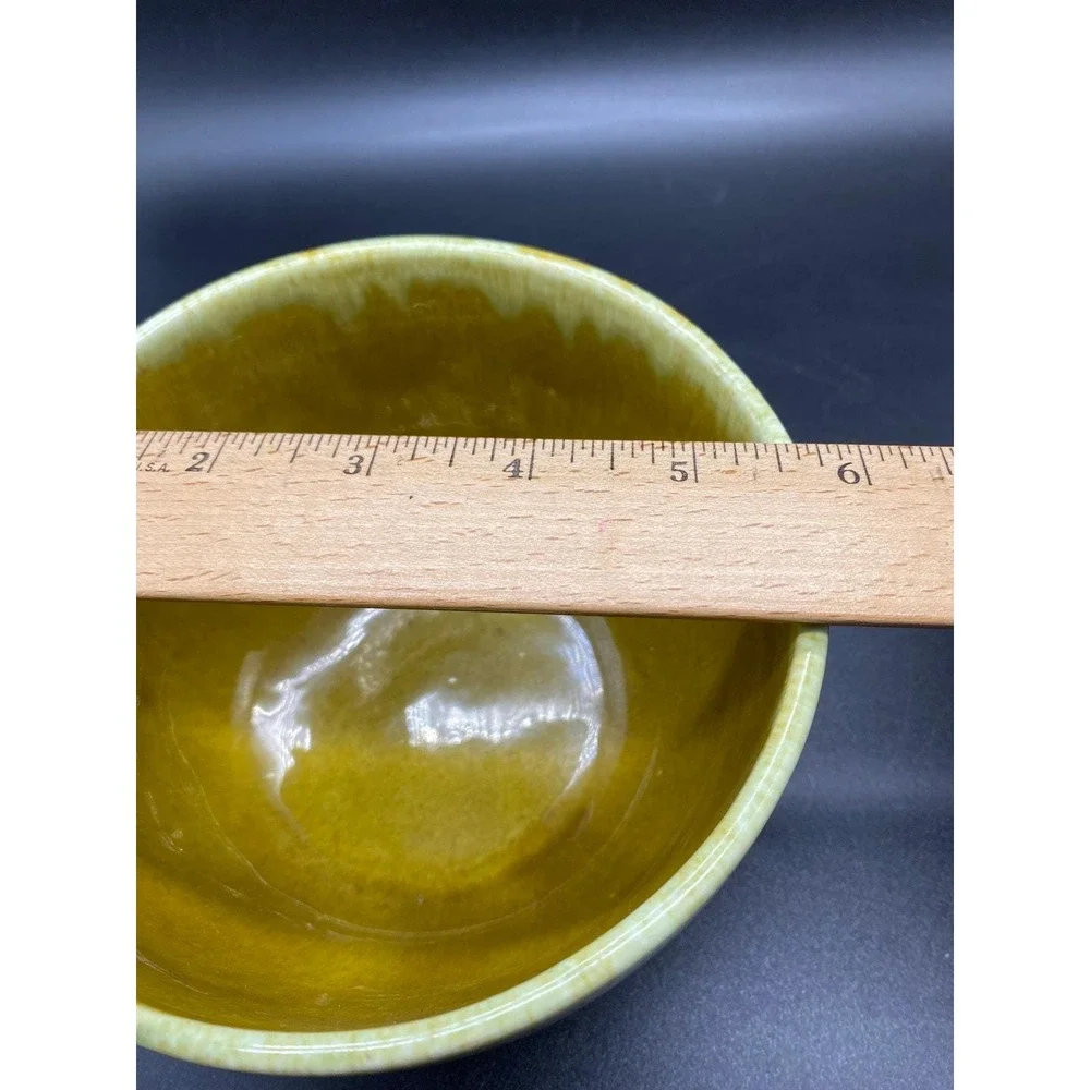 California Pottery USA J8 Gold Drip Glaze Bowl California‎ Lava 1960's